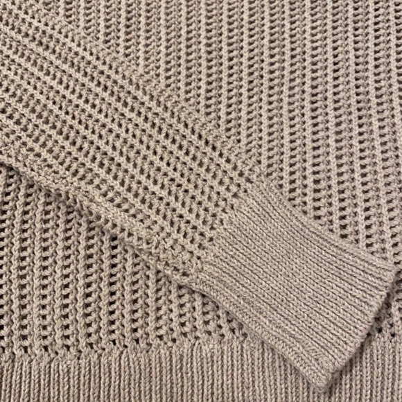 Theory Arshan Open Knit Pullover Sweater in Oatmeal Size L - Picture 3 of 13